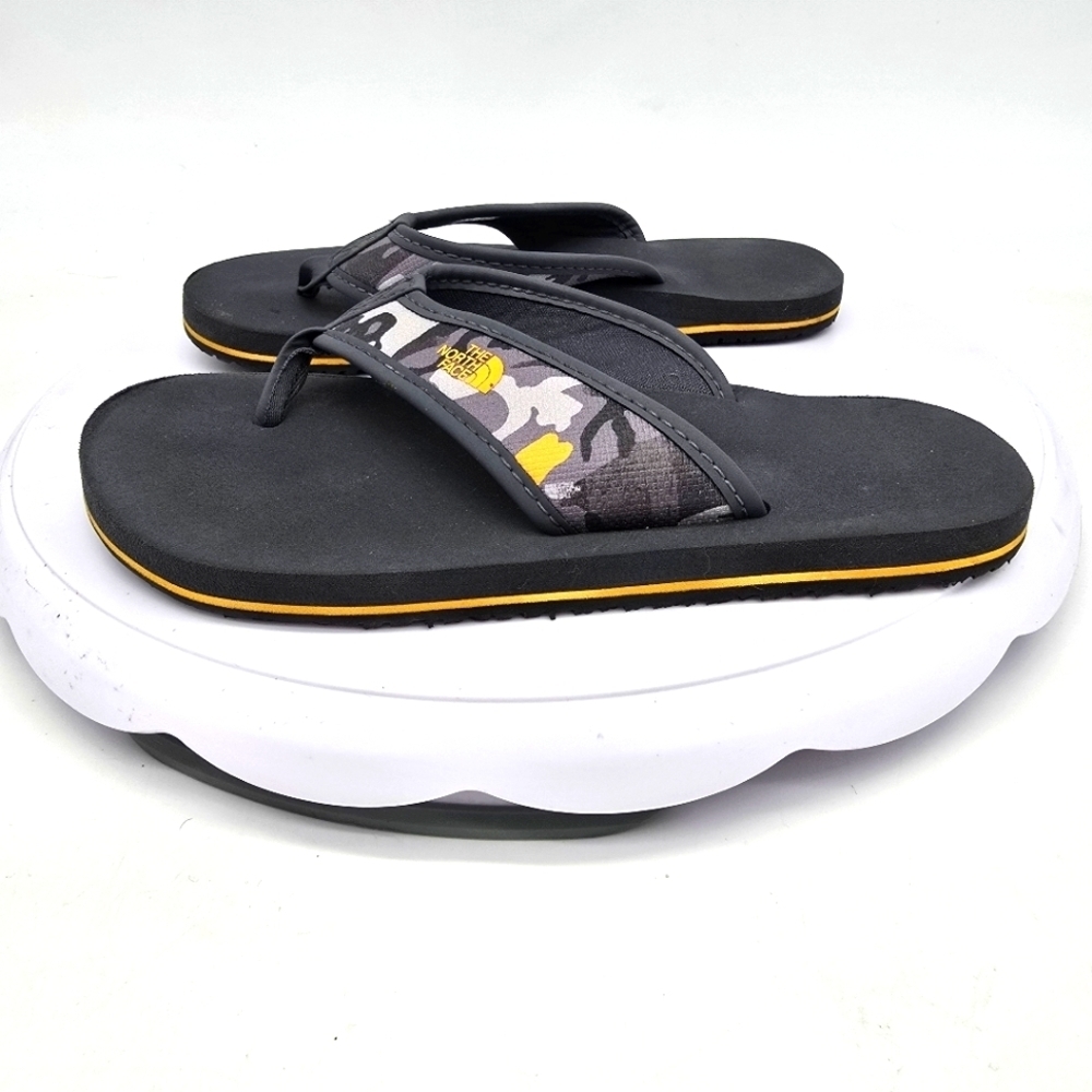 THE NORTH FACE SHOES BOYS 1Y BASE CAMP FLIP-FLOPS GRAY CAMO THONG SANDAL
